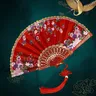 Fan del bordo dell'oro del panno di seta Fan di ballo tradizionale cinese Fan di stile cinese