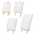 F3MA Mini Canvas and Natural Wood Easel Set Art Artist Stationery Kids Gifts Supplies for Home