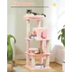 Novelty Colored 116cm Cat Tree Tower: 5-Tier Structure with Metal Hammock Extra-Large Perch and