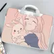 DIY Cartoon Girl Laptop Bag 13.3 14 15.6 17.6 Inch Laptop Case PU Waterproof Messenger Shoulder Bag