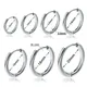 2pcs Punk Small Circle Round Ear Clip Helix Hoop Earrings for Women Men Nose Rings Tragus Septum