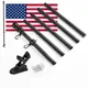 Wall Mounted Mount Telescopic Flag Pole Top House Wall Bracket Base 6Ft Stand Flagpole Collapsible