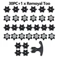 30PCS Golf Shoe Spikes Clamp Cleat Replacement Screw In Removal Tools 2.9x1.2cm Plastic Black Soft