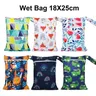 Printed Pocket Wet Bag Waterproof Reusable Nappy Bags PUL Travel Baby Nappy Mini Size Wet Dry Bags