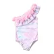 Lioraitiin 1-5Years Toddler Baby Kids Girls Bikini Ruffles One Shoulder Swimsuit Swimwear Bathing