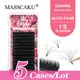 5case/lot MASSCAKU Rapid Blooming Auto Fans Lashes 0.03/0.05/0.07 Mega Volume Easy Grafting Camellia