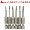 6pcs 50mm triangolo punte magnetiche punte per cacciavite S2 acciaio 1/4 pollici cacciavite esagonale Set di punte utensili a mano fai da te set di punte