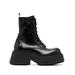 Lace-up Leather Platform Boots - Black - Vic Matié Boots