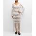 Pierce Long-sleeve Fringe Maxi Dress