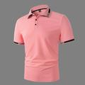 Per uomo POLO Camicia da golf Golf Strada Informale Classico Manica corta Di tendenza Essenziale Color Block Pulsante Estate Standard Verde prato Blu cielo chiaro Nero Bianco Rosa Rosa Perla POLO