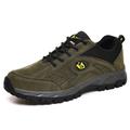 Men's Casual Shoes Sporty Look Plus Size Comfort Shoes Hiking Trail Running Shoes Sporty Casual Outdoor Daily Suede Breathable Comfortable Lace-up Army Green Brown Gray Spring Fall