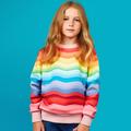 Unisex Boys Girls' 3D Graphic Rainbow Stripe Sweatshirt Long Sleeve 3D Print Summer Fall Fashion Streetwear Daily Polyester Kids 3-12 Years Outdoor Casual Daily Regular Fit