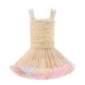 Kids Girls' Dress Solid Color Sleeveless Formal Performance Anniversary Fashion Princess Polyester Summer Spring 2-13 Years pea green Gradient color Ice cream color