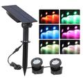 LED Solar Powered Lamp Outdoor RGB Color Changing Solar Spotlight IP68 Waterproof Solar Light Landscaping for Garden