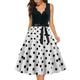 Women's Party Dress Casual Dress Swing Dress Midi Dress Black White Yellow Sleeveless Polka Dot Bow Summer Spring V Neck Party Party Summer Dress 2023 S M L XL XXL 3XL