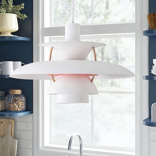 LED-Pendelleuchte UFO, moderne Farbe Schlafzimmer-Pendelleuchten Aluminium-Hängelampe E26-Sockel längenverstellbare Pendelleuchte für Wohnzimmer Korridor Esszimmer Image