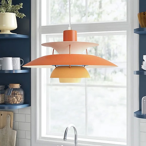 LED-Pendelleuchte UFO, moderne Farbe Schlafzimmer-Pendelleuchten Aluminium-Hängelampe E26-Sockel längenverstellbare Pendelleuchte für Wohnzimmer Korridor Esszimmer Image