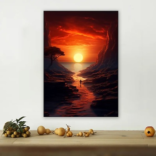 Landschaft Wandkunst Leinwand Sonnenuntergang Drucke und Poster Bilder dekorative Stoffmalerei für Wohnzimmer Bilder ohne Rahmen Image