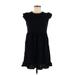 Wild Fable Casual Dress - Mini High Neck Short sleeves: Black Solid Dresses - Women's Size Medium