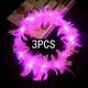 3pcs Luminous Faux Feather Headwear Elegant Glitter Garland Christmas Party Dress Up Headdress Headbands