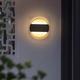 Led Outdoor Waterproof Wall Lights For Home, Glass Single Head 7W Double Head 14W Sand Black Outdoor Waterproof Modern,Suitable For Bathroom and Outdoor,Warm White IP65 85-265V