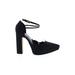 Zara Heels: Pumps Platform Cocktail Party Black Solid Shoes - Women's Size 39 - Pointed Toe