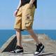 Men's Cargo Shorts Casual Shorts Drawstring Elastic Waist Plain Breathable Soft Casual Weekend 100% Cotton Fashion Streetwear Black Khaki Micro-elastic