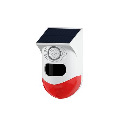 Solar Strobe Alarm Light with Motion Detection - 120dB Siren, 7 Modes, Remote Controller Real-Time APP Notification for Home, Farm, Villa, Yard