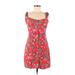 The Andamane Casual Dress - Mini Sweetheart Sleeveless: Red Floral Dresses - Women's Size Medium