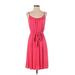 Ann Taylor LOFT Casual Dress - A-Line Scoop Neck Sleeveless: Pink Solid Dresses - Women's Size Small