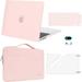 Mosiso Case for MacBook Air 13.6 inch Case 2022 2023 2024 Release A2681 M2 Touch ID Plastic Hard Shell Case&Carrying Sleeve Bag&Keyboard Cover&Webcam Cover&Screen Protector Chalk Pink