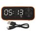 Mini Bluetooth Speaker Heavy Bass Dual Alarm Clock Portable Wireless Speaker with LED Display Orange