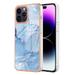 Designed for iPhone 11 Pro Max Marble Case Ultra Thin Girls Women Plating Marble Designed Flexible Soft TPU IMD Marble Protective Case Cover for iPhone 11 Pro Max - Blue