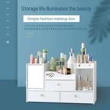 GERsome Cosmetic Organizer With Drawers Vanity Countertop Bathroom Counter Elegant Vanity Holder For Brushes Eyeshadow Nail Polish Etc.