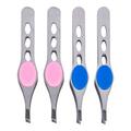 4Pcs Stainless Steel Eyebrow Clips Makeup Eyebrow Tweezers (Assorted Color)