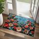 Vintage peinture fleurs paillasson tapis de sol tapis lavables tapis de cuisine antidérapant résistant à l'huile tapis intérieur extérieur tapis chambre décor salle de bain tapis d'entrée