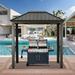 ABCCANOPY 8 Ft. W x 6 Ft. D Metal Grill Gazebo Hardtop/Metal/Steel in Gray | 97.2 H x 114 W x 69.6 D in | Wayfair 9USWF6523A22TA56GTFC