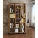 17 Stories Zyra Geometric Bookcase in Wood in Brown | 71.25 H x 34.35 W x 11.9 D in | Wayfair 357131A3EBC24AC483680FDBFB3780D8