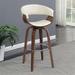 Corrigan Studio® Mallk Swivel Bar Stool Wood/Leather in Brown | 41.5 H x 23.75 W x 18.5 D in | Wayfair EA618D4F04564DF4B6053DD65600BE1B