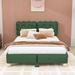 Charlton Home® Arnott Upholstered Platform Bed Faux leather in Green/Brown | 38 H x 55 W x 76 D in | Wayfair 89DE5E1BD83541F09A6CCFA58F55F160