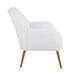 Living Room Chair - Mercer41 Modern Soft Teddy Fabric Ivory Ergonomics Accent Chair Living Room Chair Bedroom Chair Home Chair w/ Gold Legs & Adjustable Legs | Wayfair