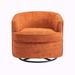 Barrel Chair - Ivy Bronx Kober 28.35" Wide Swivel Barrel Chair, Wood in Brown | 27.36 H x 28.35 W x 27.56 D in | Wayfair