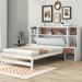 Red Barrel Studio® Bineau Solid Wood Platform Storage Bed Wood in Brown | 45.1 H x 73.5 W x 86.8 D in | Wayfair 88BA49CEDFC144E5914FB501174AA1D2