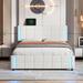 Ivy Bronx Christchurch Upholstered Platform Storage Bed Upholstered in White | 43.3 H x 64.6 W x 84 D in | Wayfair 311DF8572DDE4A42ABE242B3A20698A1