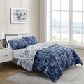 Wildon Home® Boehike Floral Lightweighted Comforter 7 Pieces Bed in A Bag Polyester/Polyfill/Cotton Sateen in Blue | Wayfair