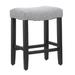 Sand & Stable™ Ileana Counter & Bar Stool Set of 2 Wood/Upholstered in Gray/Black | Counter Stool (24" Seat Height) | Wayfair