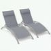 Arlmont & Co. Kristy Outdoor Metal Chaise Lounge - Set of 2 Metal in Gray | 33.66 H x 25.35 W x 63.58 D in | Wayfair