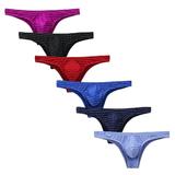 Dadaria Mens Boxers Underwear Men Bikini Briefs Half Hip Low Waist Color Striped Panties 6PC Multicolor L Men