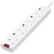 Masterplug 4 Socket Extension Lead 2m White