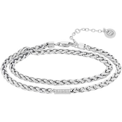 Armband TOMMY HILFIGER "SS24 SNAKE, 2780875, 2780876", silber (edelstahlfarben), Armbänder, Damen, Edelstahl